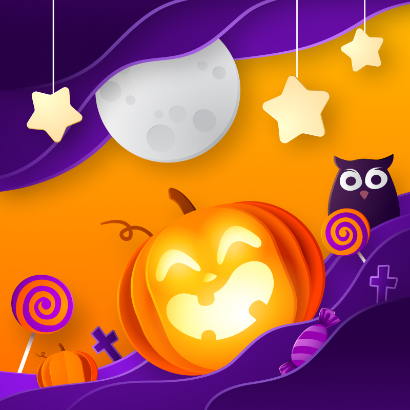 Static banners for digital campaign in halloween style